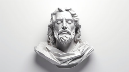 bust of jesus on a white backgroundの素材