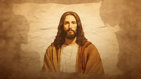 jesus on a grunge backgroundの素材