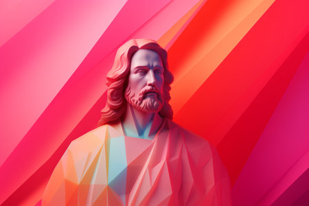 jesus on a colorful abstract backgroundの素材