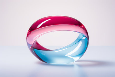 a glass ring with a red and blue colorの素材