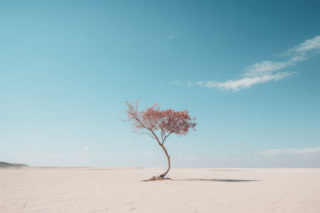 a lone tree in the middle of a desertの素材