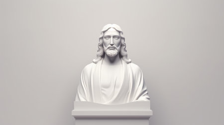 a statue of jesus sitting on a pedestalの素材