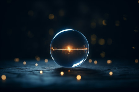 an image of a crystal ball with a light shining through itの素材