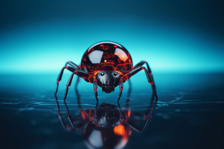 an image of a red spider on a blue backgroundの素材