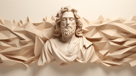 bust of jesus made of paperの素材