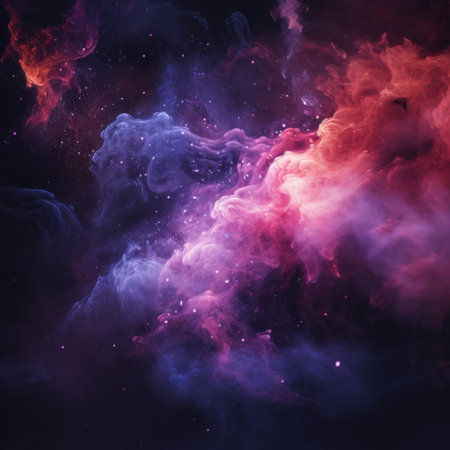 colorful nebula in space with stars in the backgroundの素材