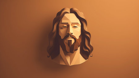 jesus head on a brown backgroundの素材