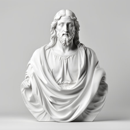 bust of jesus on a gray backgroundの素材