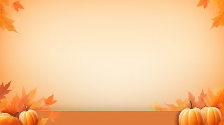 thanksgiving background with pumpkins and maple leavesの素材