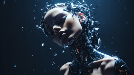 an image of a woman in a futuristic suitの素材