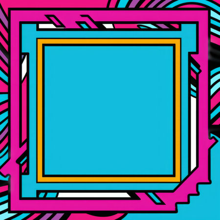 a square frame on a blue and pink backgroundの素材