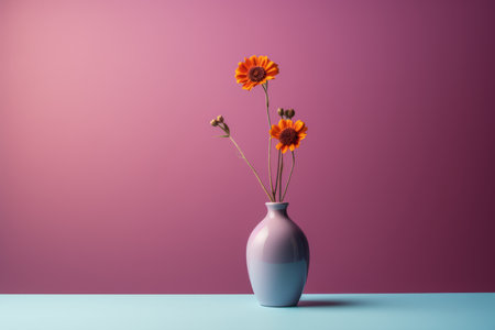 a vase filled with flowers sitting on a tableの素材