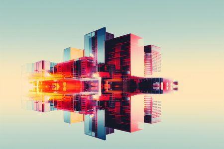 an abstract image of skyscrapers in a cityの素材