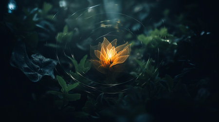 an image of a flower in the darkの素材