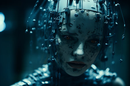 an image of a woman in a futuristic costumeの素材