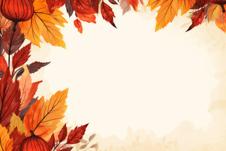 an autumn background with leaves and acornsの素材