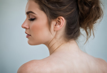 a woman with her back to the cameraの素材