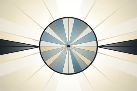 an abstract illustration of a circular object with rays coming out of itの素材