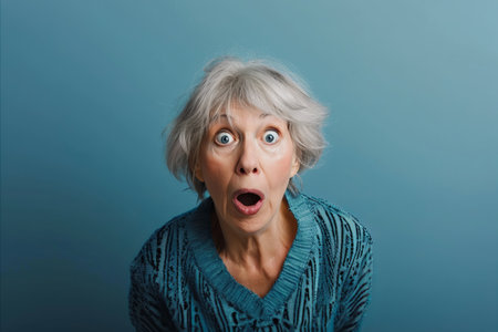 an older woman with a surprised look on her face