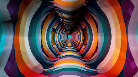 an abstract image of a colorful spiral tunnelの素材