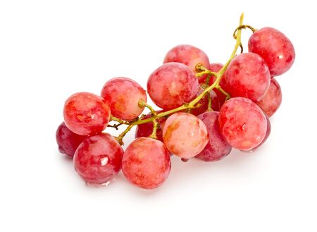 bunch of red grape isolated on white backgroundの写真素材