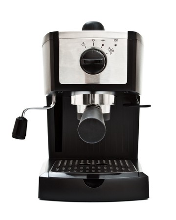 espresso machine front view, white backgroundの写真素材