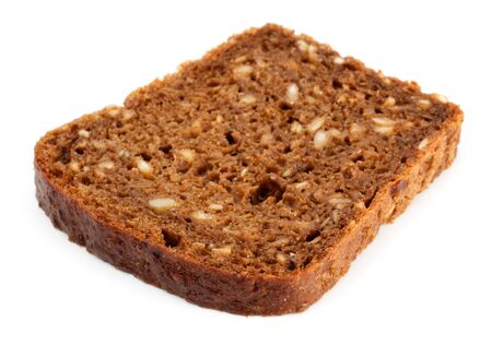 grain bread slice isolated on white