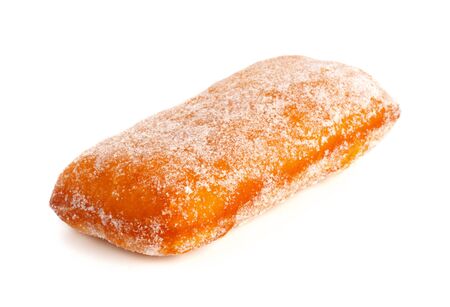 donut in powdered sugar, isolated on whiteの写真素材