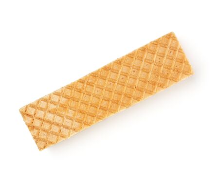 crisp waffle isolated on white backgroundの写真素材