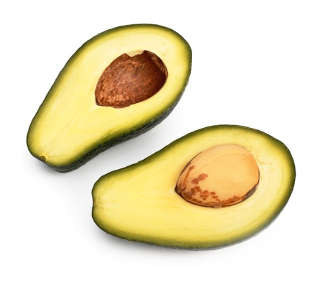 avoÑado halves isolated on whiteの写真素材