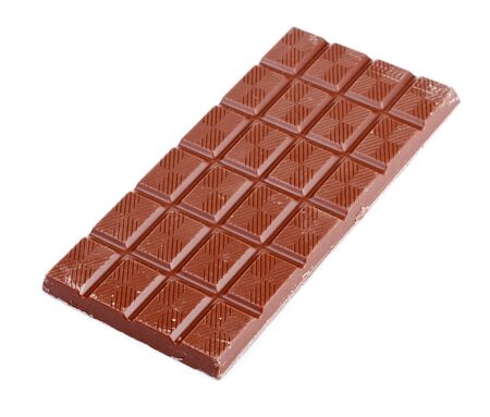 milk chocolate bar isolated on white backgroundの写真素材
