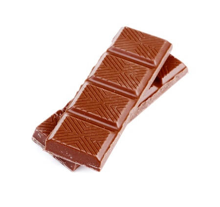 milk chocolate sticks isolated on white backgroundの写真素材