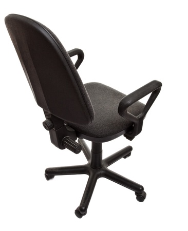 black office chair isolated on white backgroundの写真素材