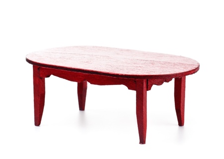 toy wooden table isolated on white backgroundの写真素材