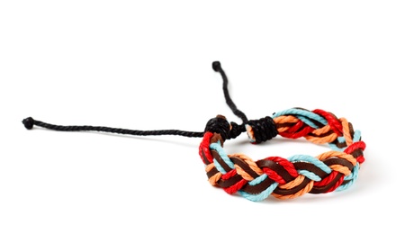 fabric arm bracelet isolated on white backgroundの写真素材