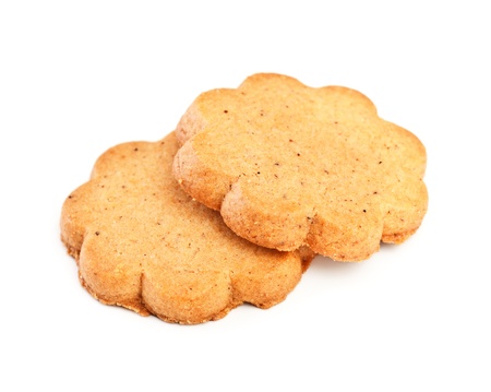 fresh cinnamon cookies isolated on white backgroundの写真素材