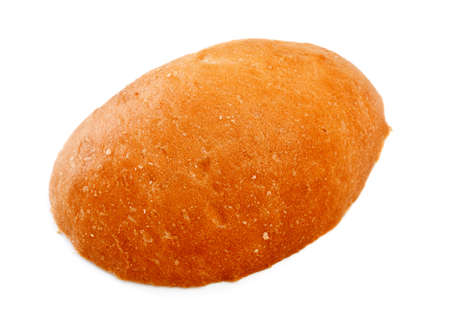 Fresh bread top crust isolated on white backgroundの写真素材