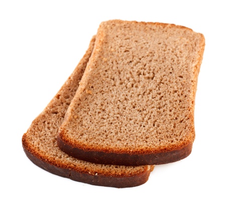 slices of rye bread isolated on a white backgroundの写真素材