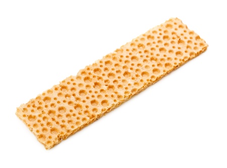healty crunchy cracker isolated on white backgroundの写真素材