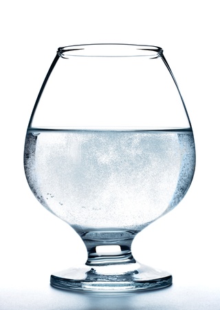 mineral water glass isolated on white backgroundの写真素材
