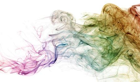color abstract smoke pattern on a white backgroundの写真素材
