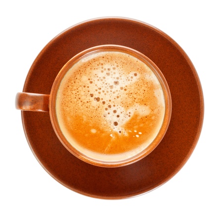fresh coffee cup isolated on white backgroundの写真素材