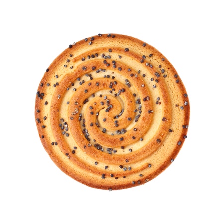 shortbreads cookie with poppy isolated on whiteの写真素材
