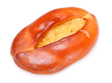fresh pie with lemon filling isolated on whiteの写真素材