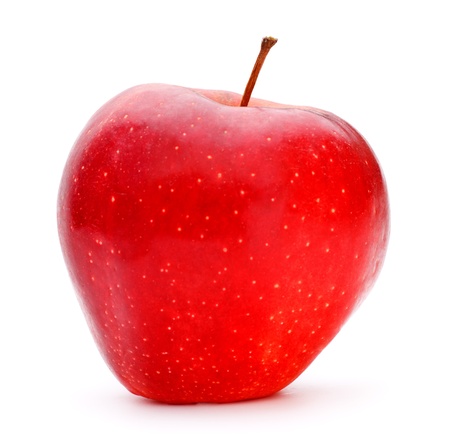 fresh red apple isolated on white backgroundの写真素材