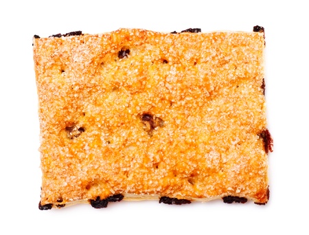 pone pie with raisins isolated on white backgroundの写真素材