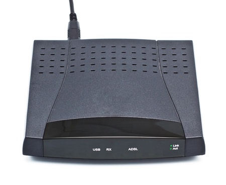 adsl modem router isolated on white background