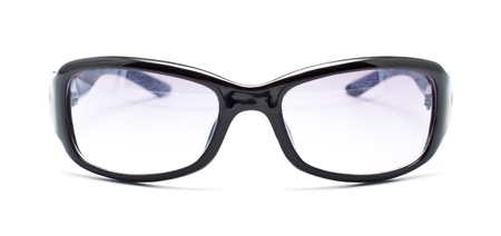 single black sunglasses isolated on white backgroundの写真素材
