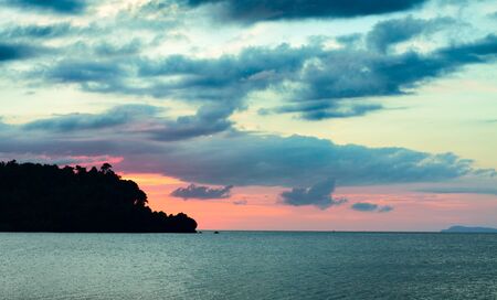 beautiful sunset over Andaman Sea, in Thailandの写真素材