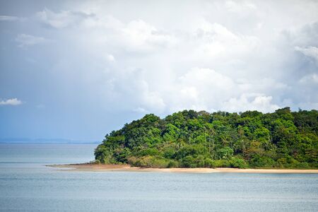 cape with tropical forest, Andaman Sea, Thailandの写真素材